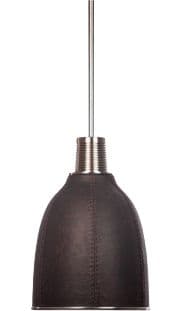 Handcrafted Leather Pendant Lamp — Espresso Brown